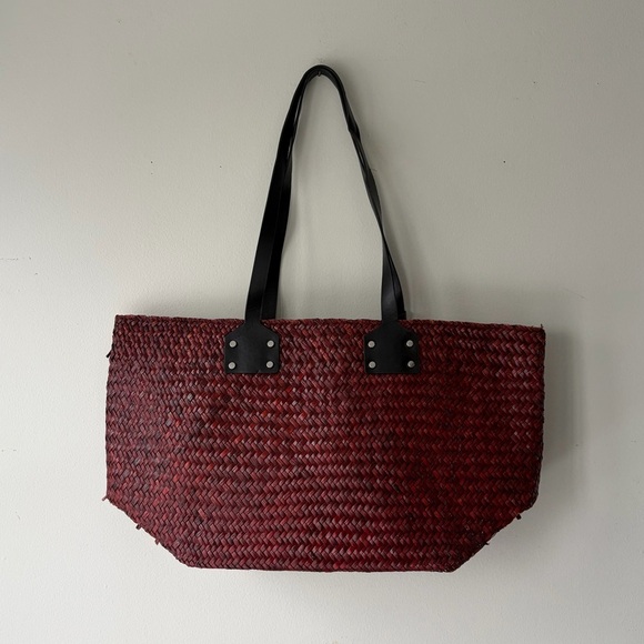 ALL SAINTS  Mosley Straw Leather Tote - Picture 3 of 10